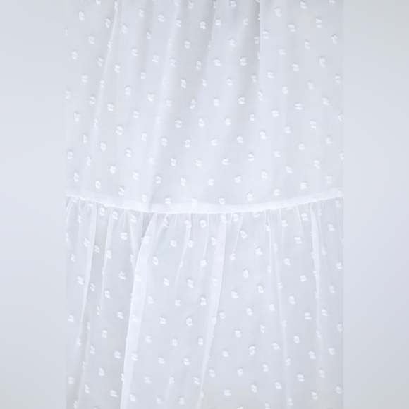 White Chiffon Tiered Hem Top - Picture 7 of 12